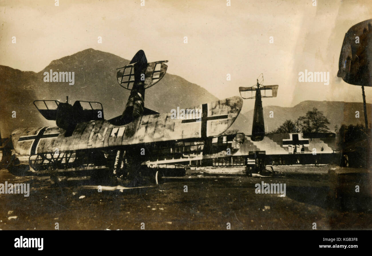 Österreichische Flugzeuge aufgegeben, Brixen, Italien Stockfoto