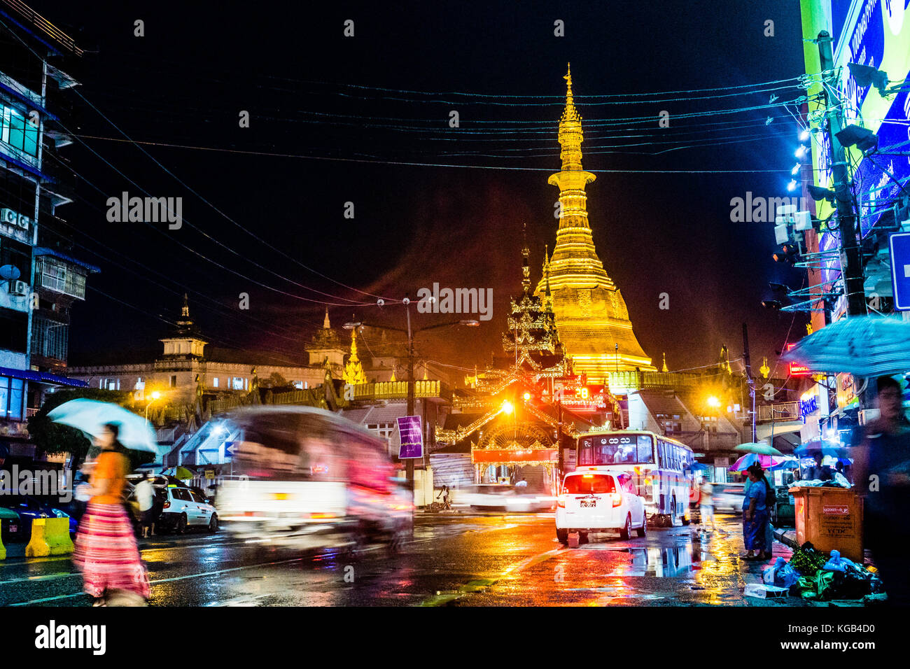 Sule-Pagode in Yangon, Myanmar Stockfoto