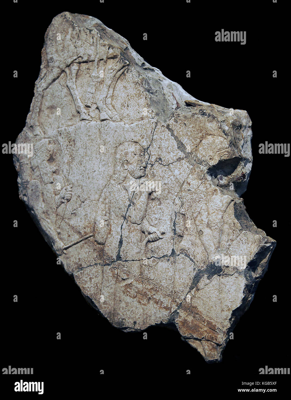 Ninive. Kalkstein relief Deportierten angezeigt. 7. Jahrhundert v. Chr. Stockfoto