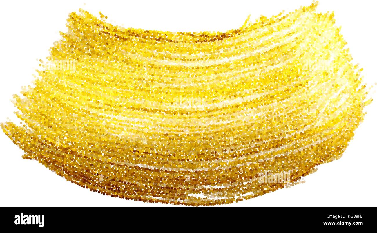 Gold metallisch schimmernden Pinselstrich. künstlerische Gestaltung element Stock Vektor