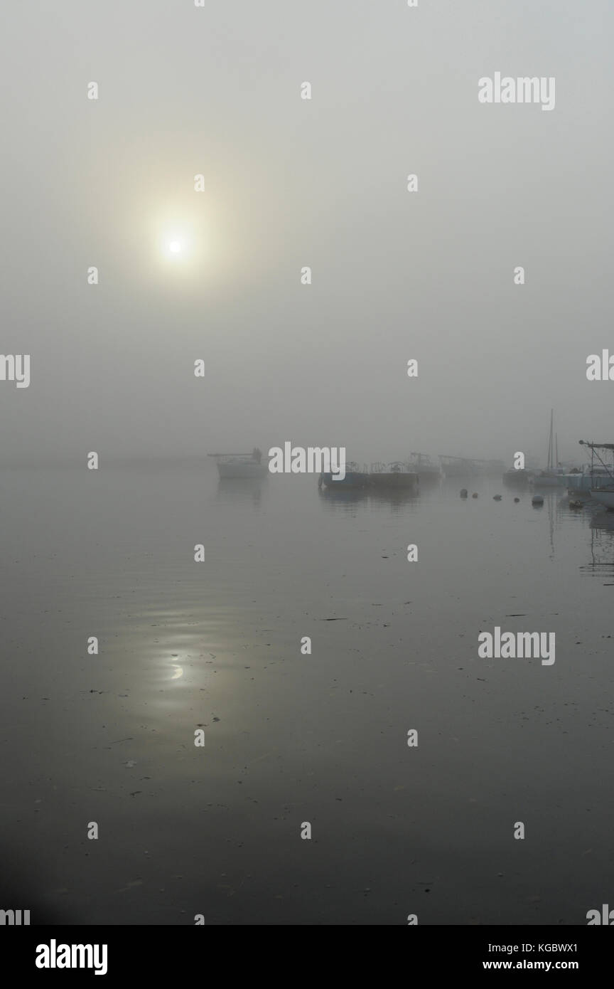 Ende der Segelsaison in Christchurch Sailing Club in Dorset uk mit heraus muss Tag für die 393-Flotte. Stockfoto