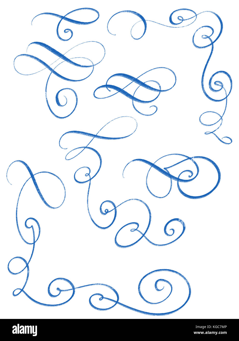 Sammlung von Kalligrafischen Anschläge, für die Dekoration und die Trennung in Design blühen Stockfoto