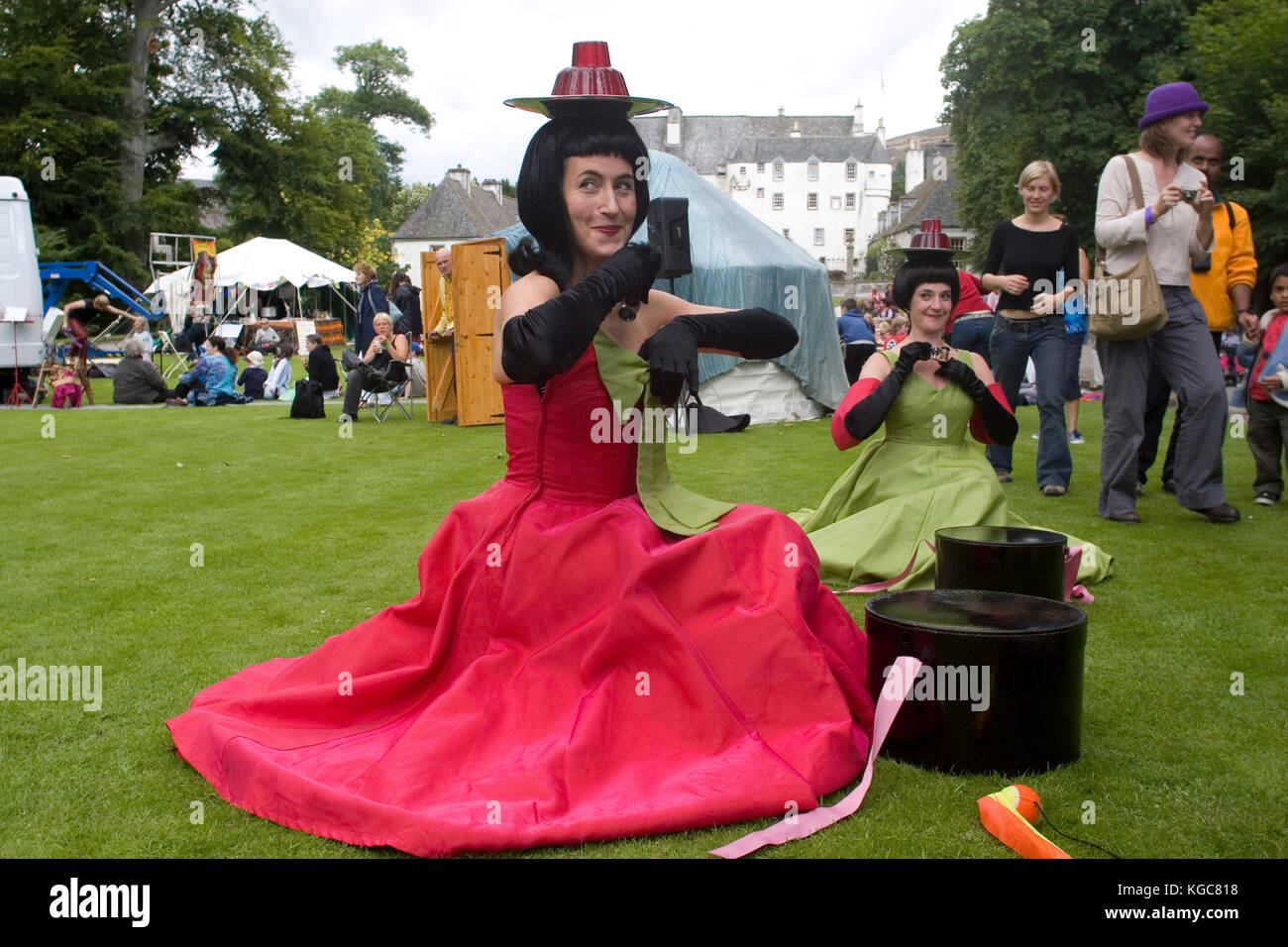 Künstler und Interpreten an der traquair fair bei innerleithen in den schottischen Borders. Stockfoto