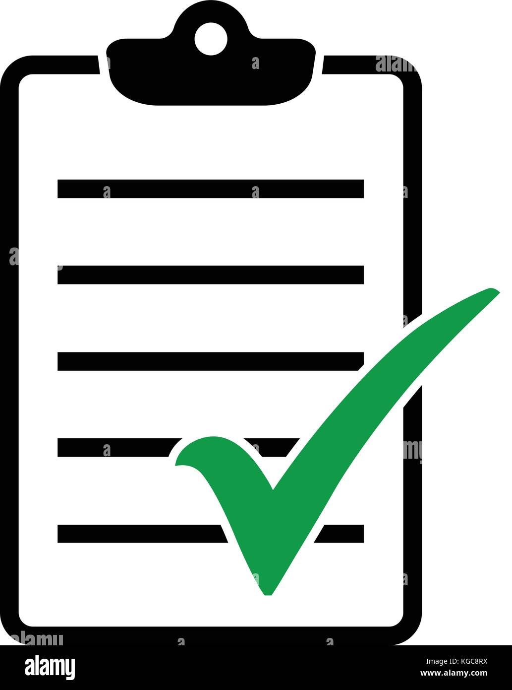 Checkliste mit grünem Häkchen, Vector Illustration. Stock Vektor