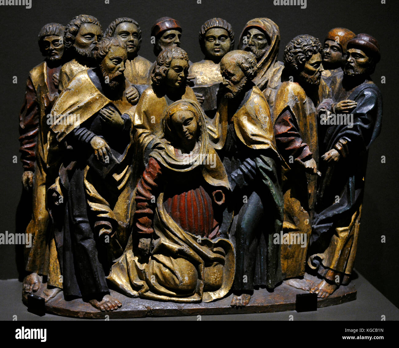 Der Tod der Jungfrau, Anfang des 16. Jahrhunderts. mehrfarbigem Holz. nysa, Polen. Schlesischen Museum. Katowice Polen. Stockfoto