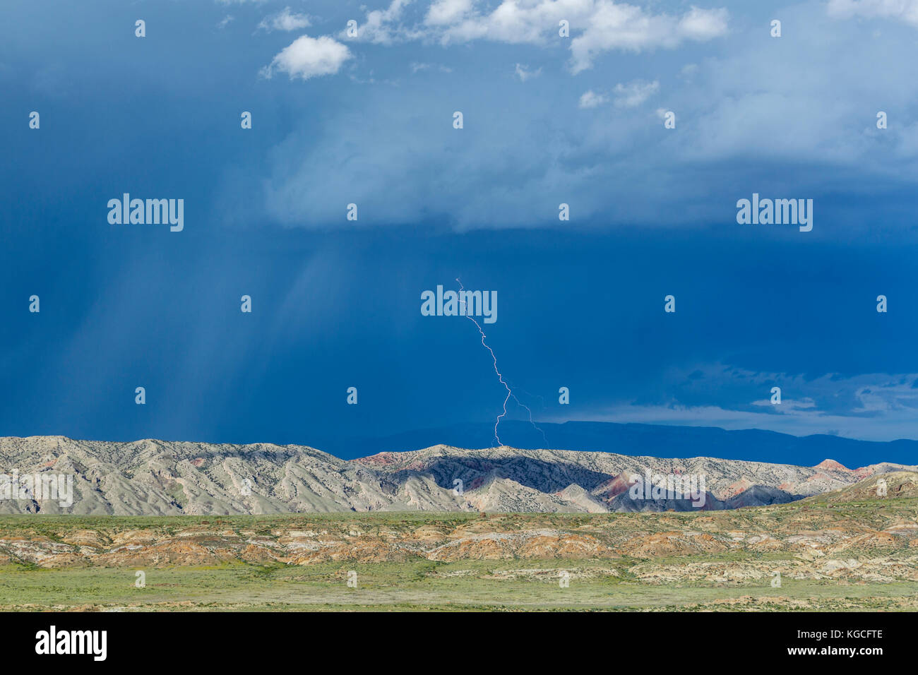 Sommergewitter im Bighorn Basin von Wyoming Stockfoto