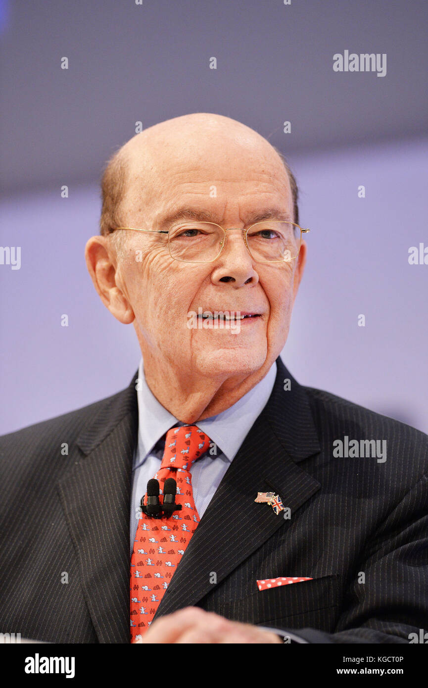 Der US-Handelsminister Wilbur Ross spricht auf der jährlichen CBI-Konferenz in London. Stockfoto