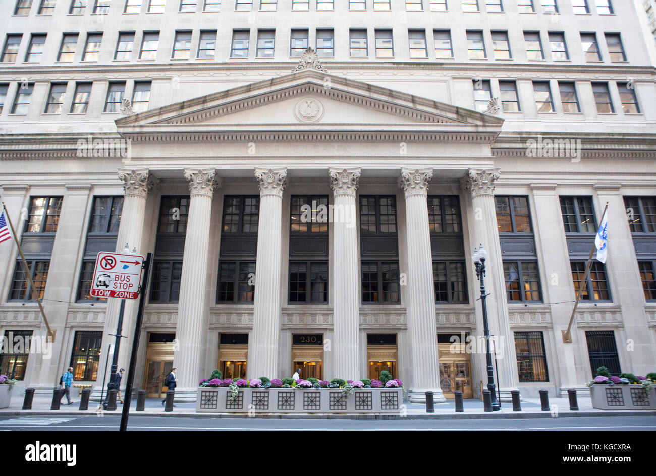 Ein Blick auf die Federal Reserve Bank in Chicago Stockfoto