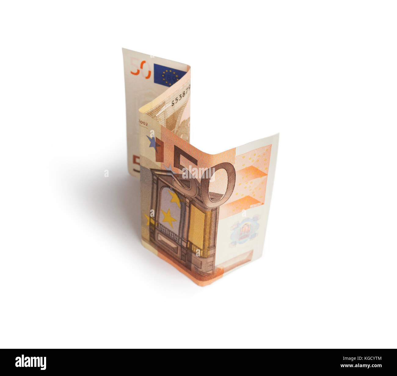 Euro Banknoten auf weißem Hintergrund. unscharfe Begriff Stockfoto