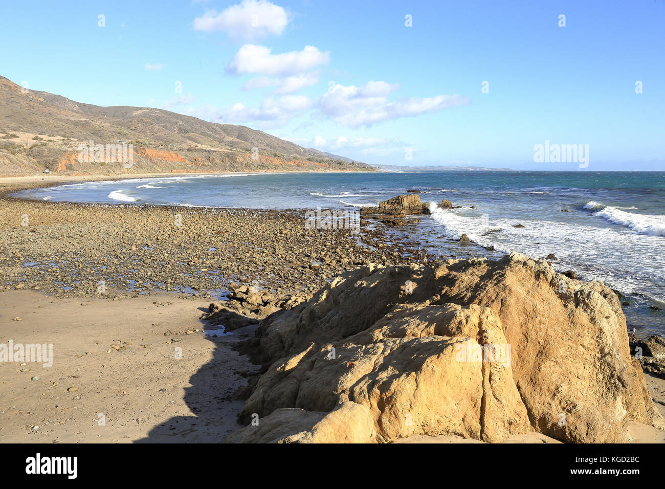 Sonnigen Nachmittag bei Leo Carillo State Beach, Malibu Kalifornien Stockfoto