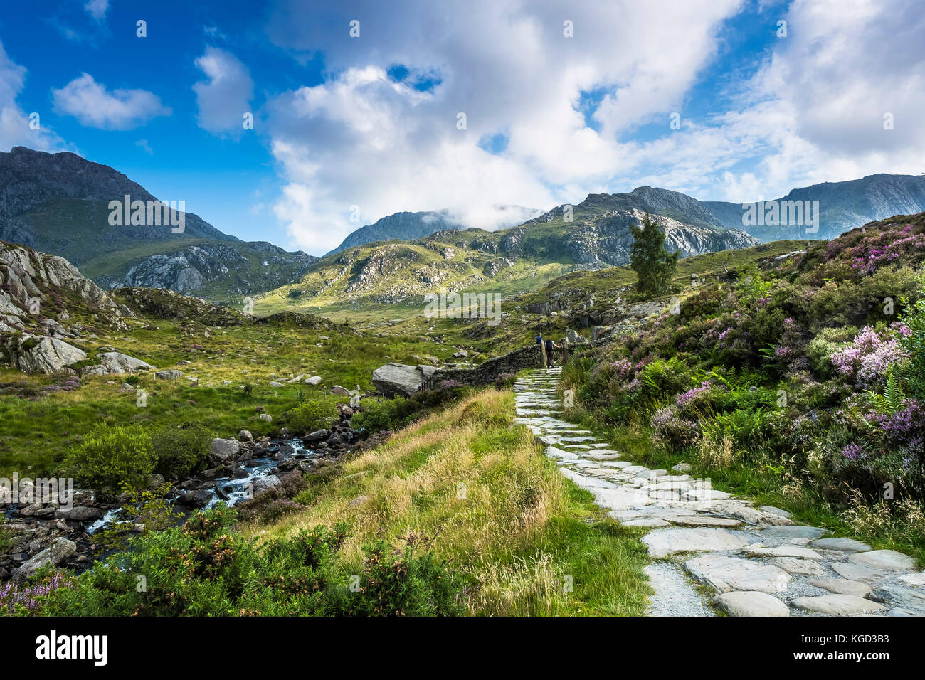 Weg zur glyderau Strecke der Berge führen. Stockfoto