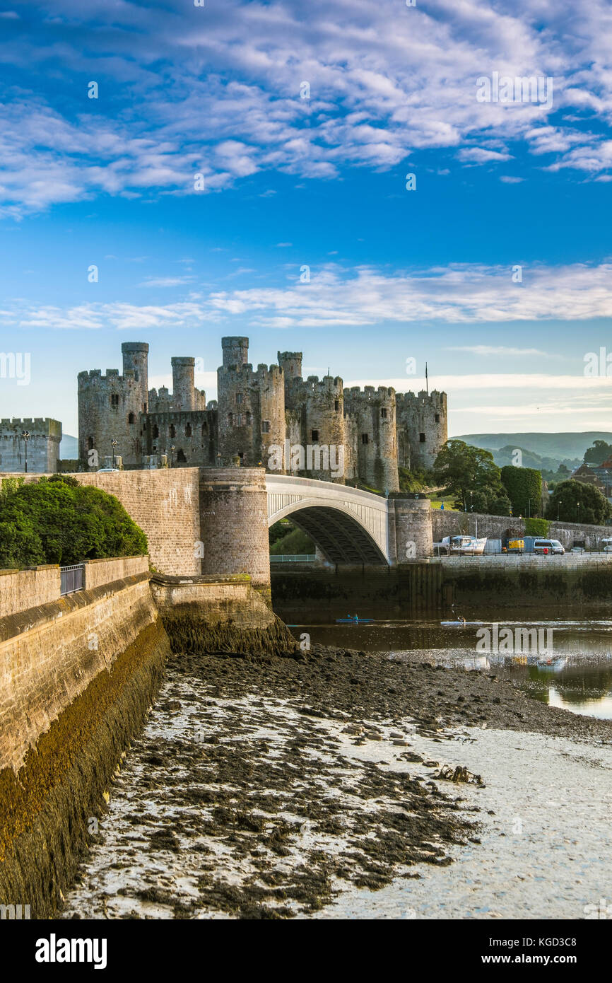 Anzeigen von Conwy Castle. Stockfoto