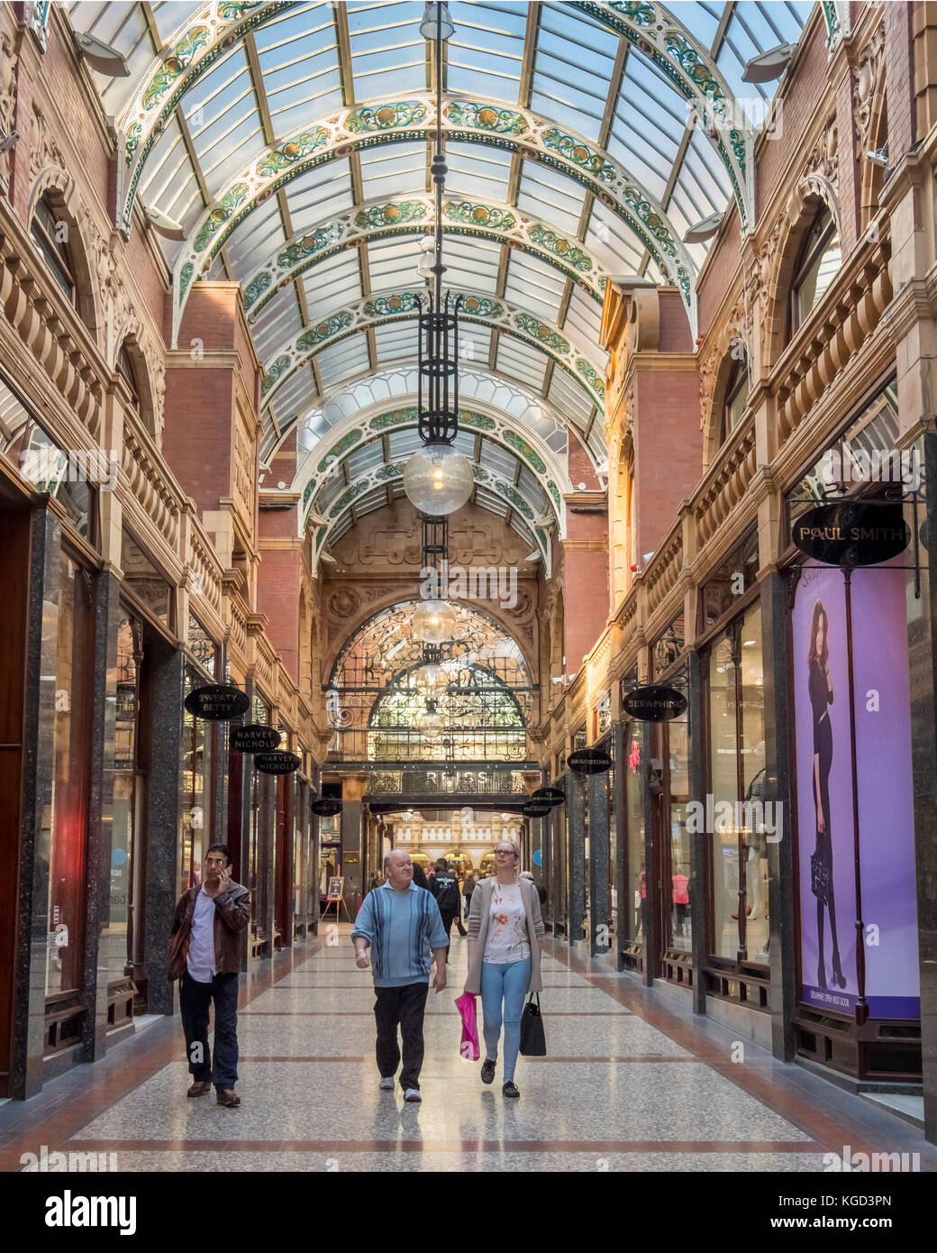 Eine Arkade im Victoria Quarter in Leeds. Stockfoto