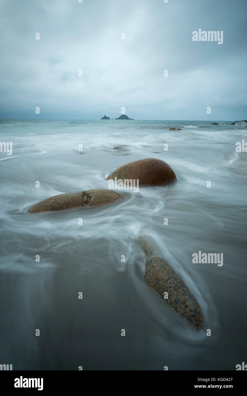 Porth nanven in Cornwall. Stockfoto