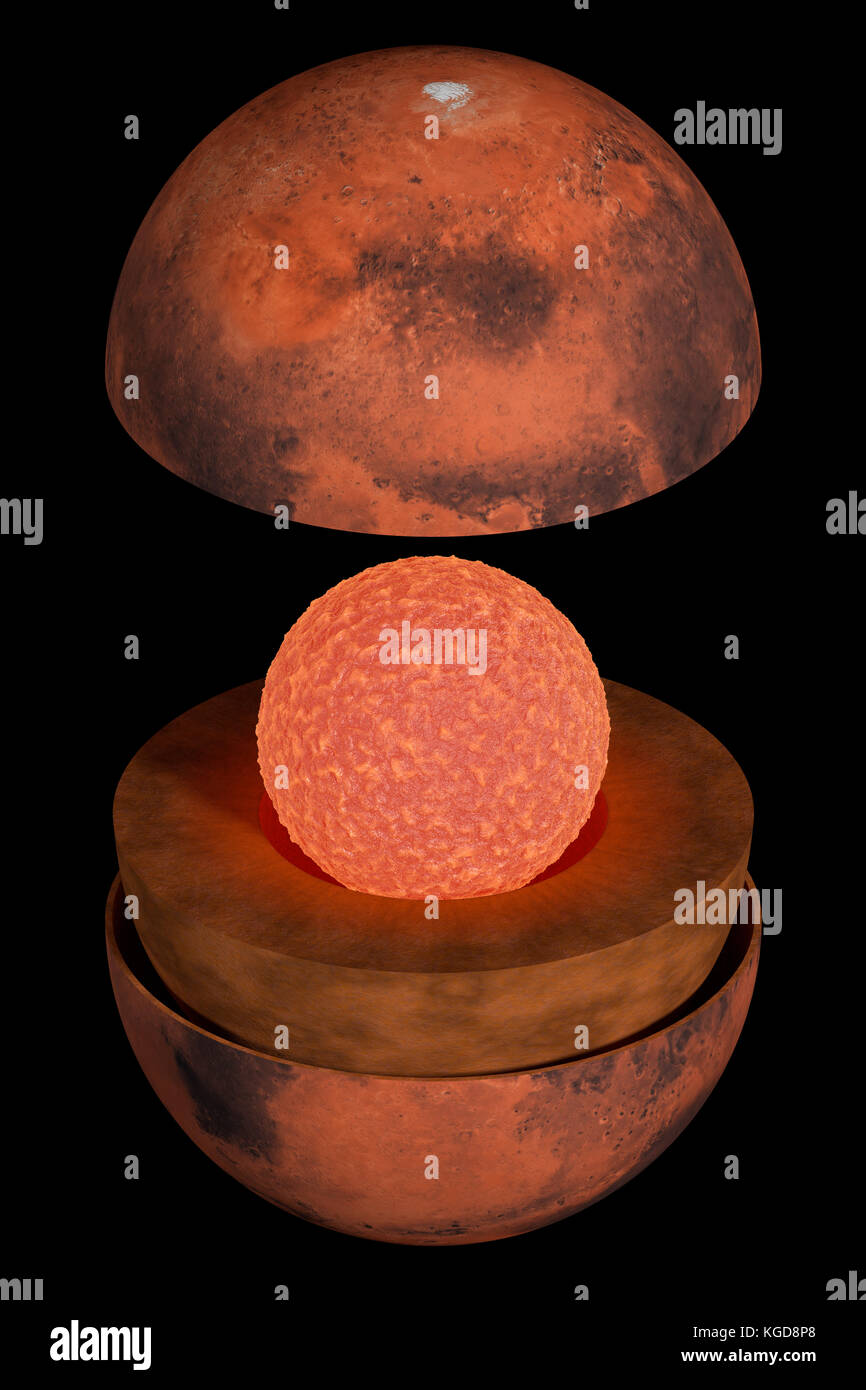 Dieses Bild stellt die interne Struktur der Venus Planet. Es handelt sich um einen realistischen 3D-Rendering Stockfoto