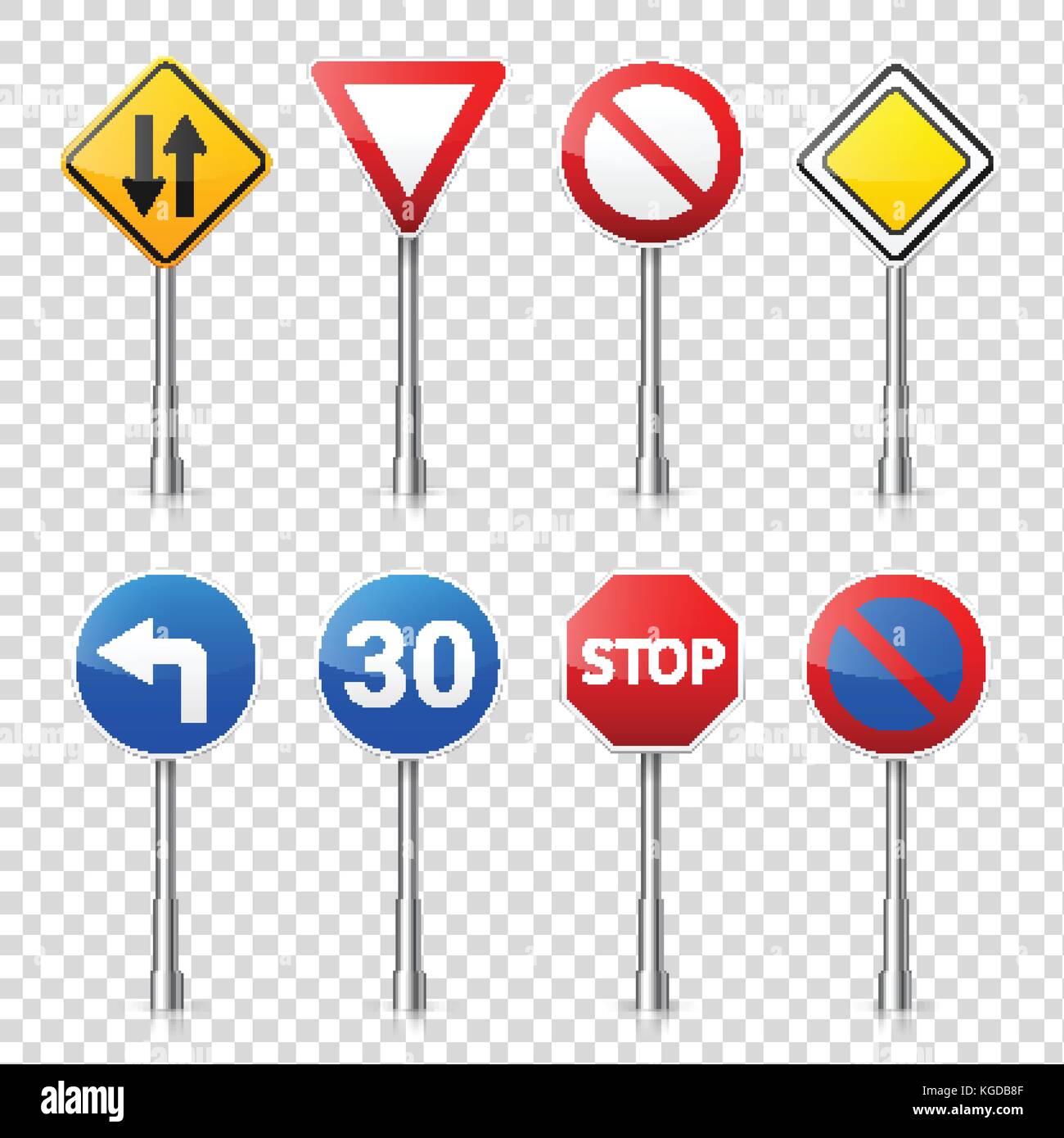 Stopp and Go, Verkehrszeichen auf weißem: Stock-Vektorgrafik (Lizenzfrei)  27155914