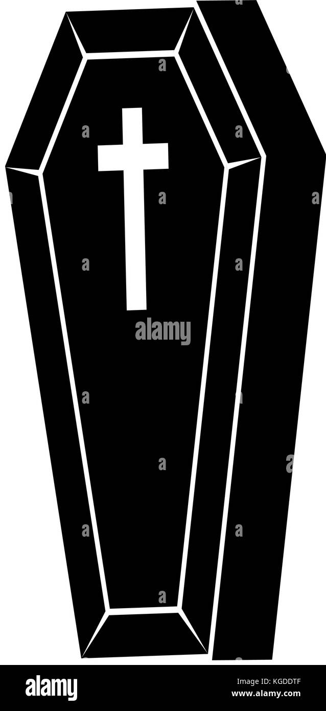 Sarg halloween Symbol auf weißem Hintergrund Stock Vektor
