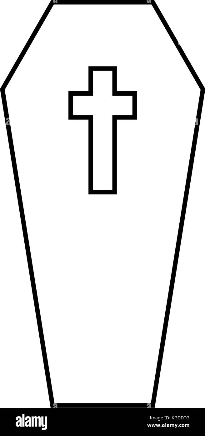 Sarg halloween Symbol auf weißem Hintergrund Stock Vektor