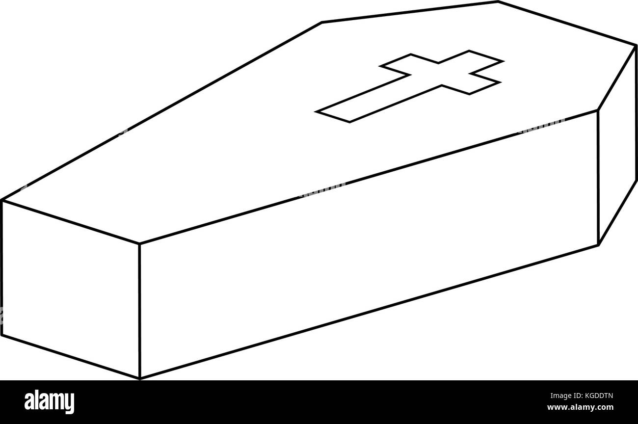 Sarg halloween Symbol auf weißem Hintergrund Stock Vektor