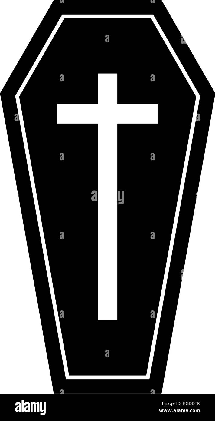 Sarg halloween Symbol auf weißem Hintergrund Stock Vektor