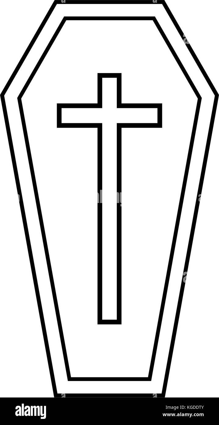 Sarg halloween Symbol auf weißem Hintergrund Stock Vektor