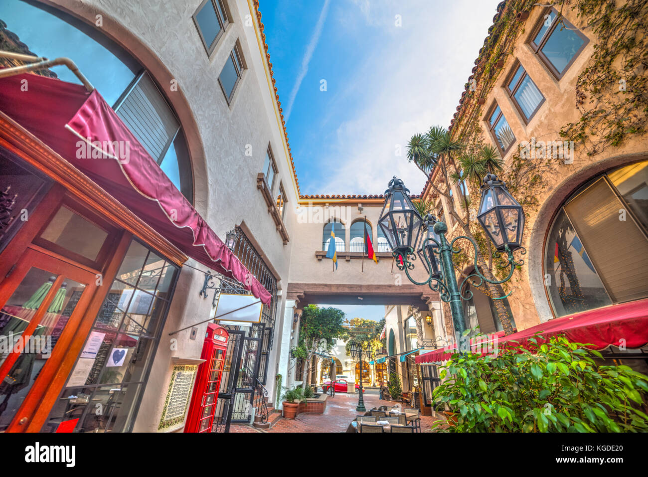 Shopping Center in Santa Barbara, Kalifornien Stockfoto