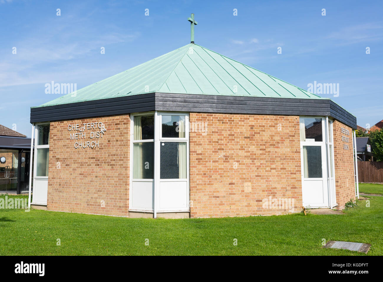 Chesterton methodistische Kirche, eine moderne Immobilien Kirche mit mehreren Jugendorganisationen. grün Ende Chesterton Road, Cambridge, UK. Stockfoto