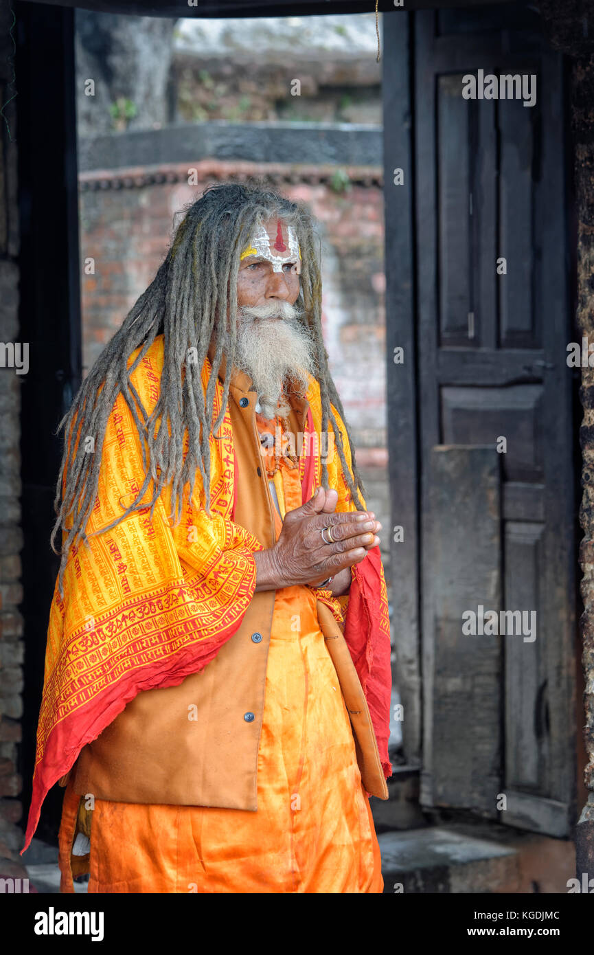 Hindu Sadhu, Heiliger Mann, Pashupatinath Tempel, Kathmandu, Nepal Stockfoto
