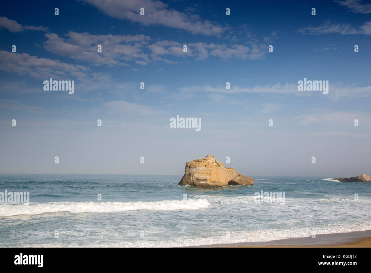 Rock in Miramar Beach, Biarritz, Frankreich Stockfoto