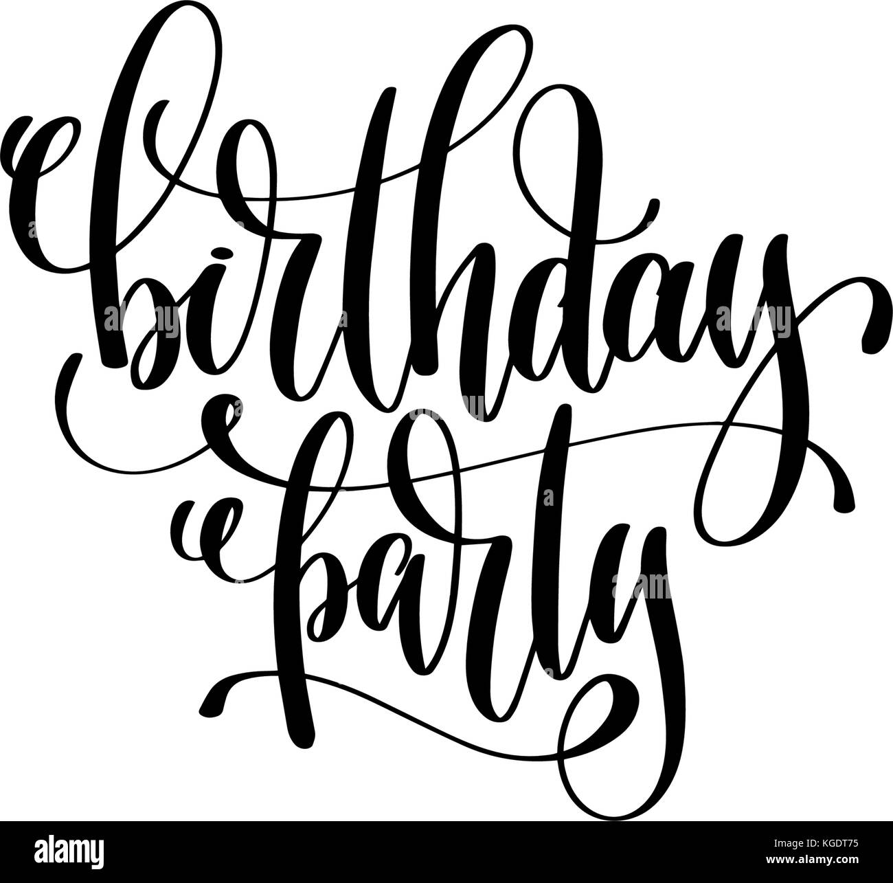 Geburtstag hand Schriftzug Einladung zur Veranstaltung Inschrift Stock Vektor