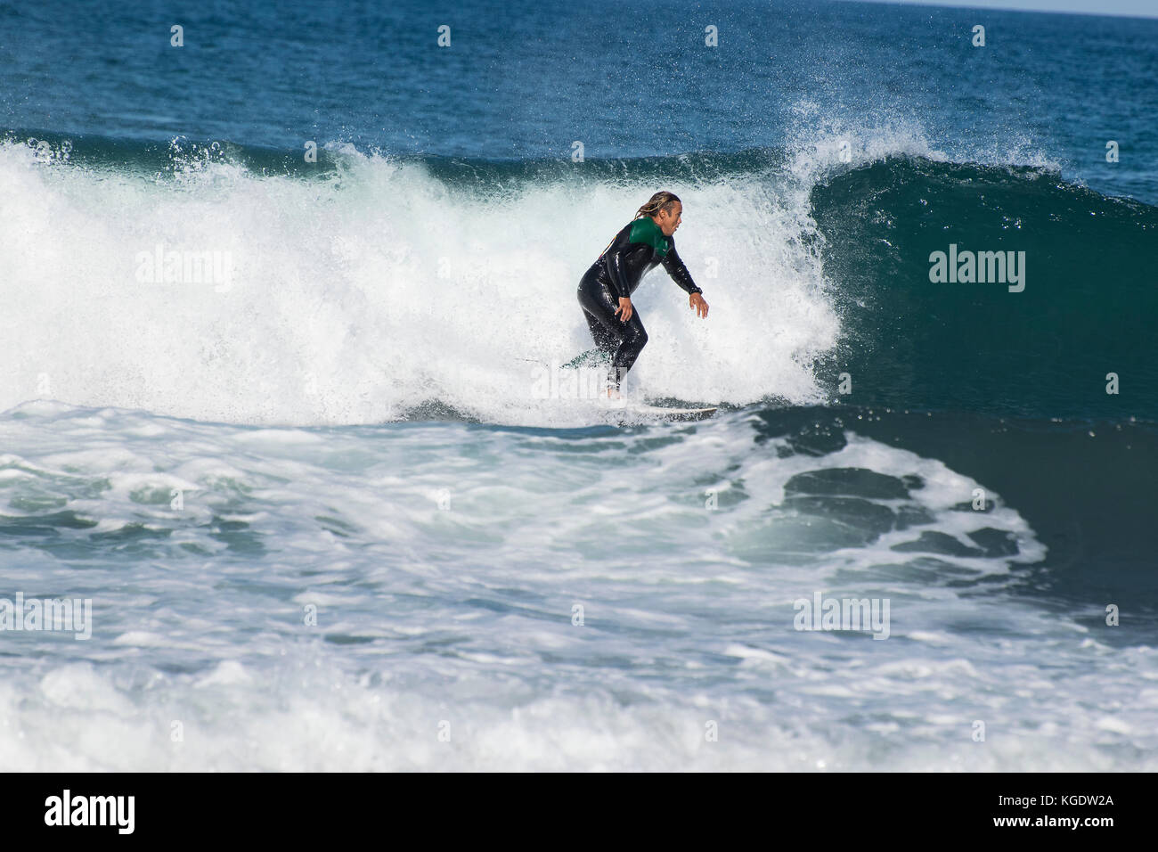 Surfer Spaß in Son de Marina, Mallorca, Spanien Stockfoto