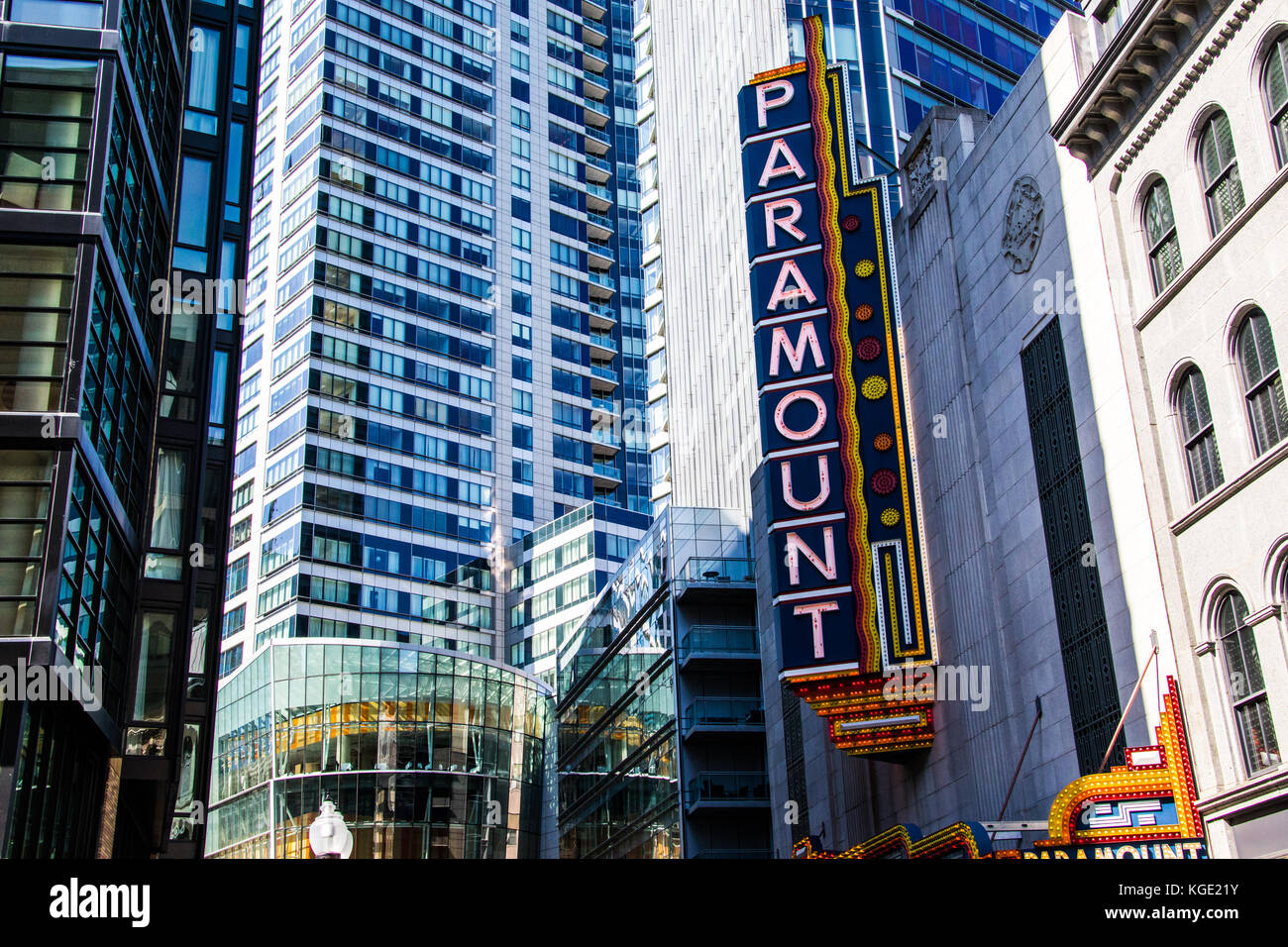 Das Paramount Theater in der Innenstadt von Boston, MA, USA Stockfoto