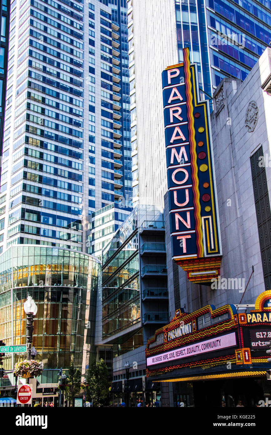 Das Paramount Theater in der Innenstadt von Boston, MA, USA Stockfoto