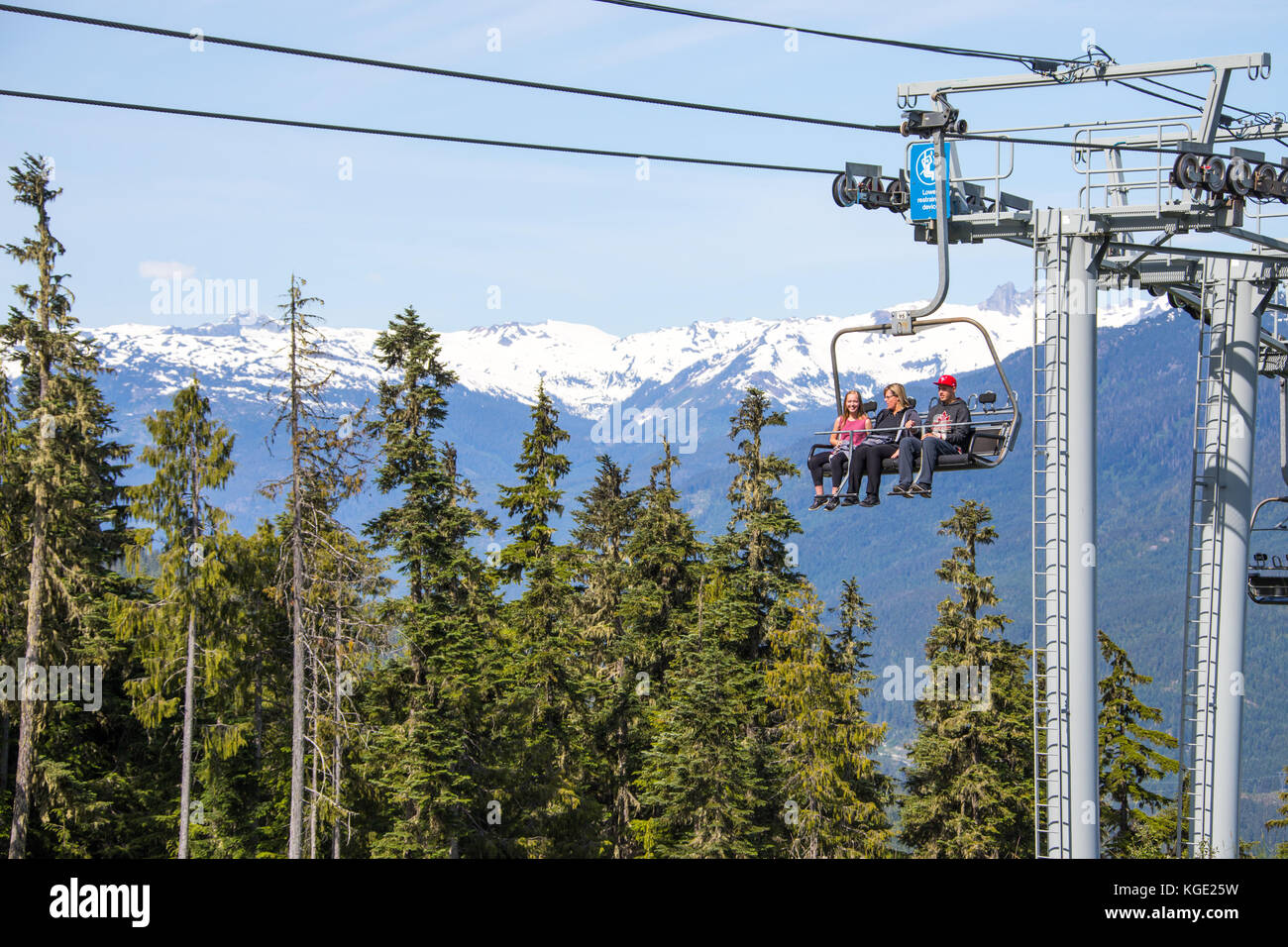 Skilift in Whistler, BC, Kanada Stockfoto