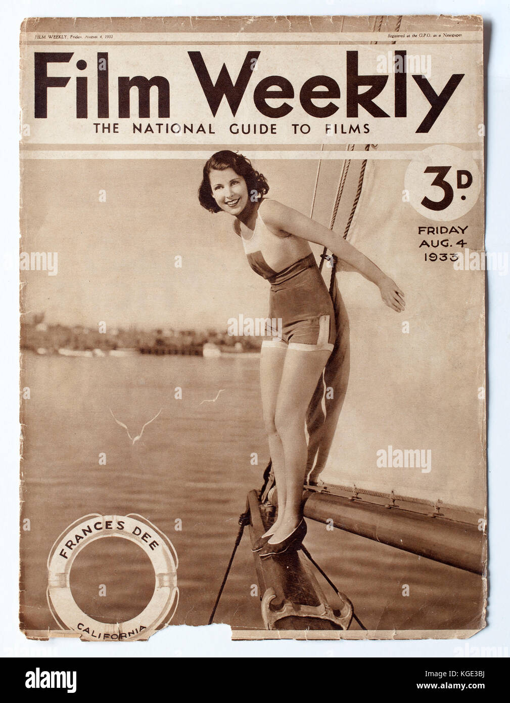 Jahrgang 1933 Film Magazin - Frances Dee Abdeckung Stockfoto