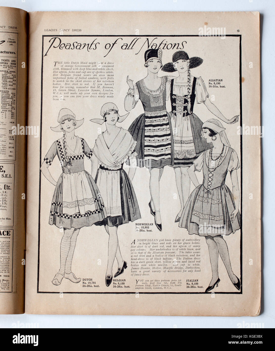 Jahrgang 1920 der Zeitschrift Leach Fancy Dress Stockfoto