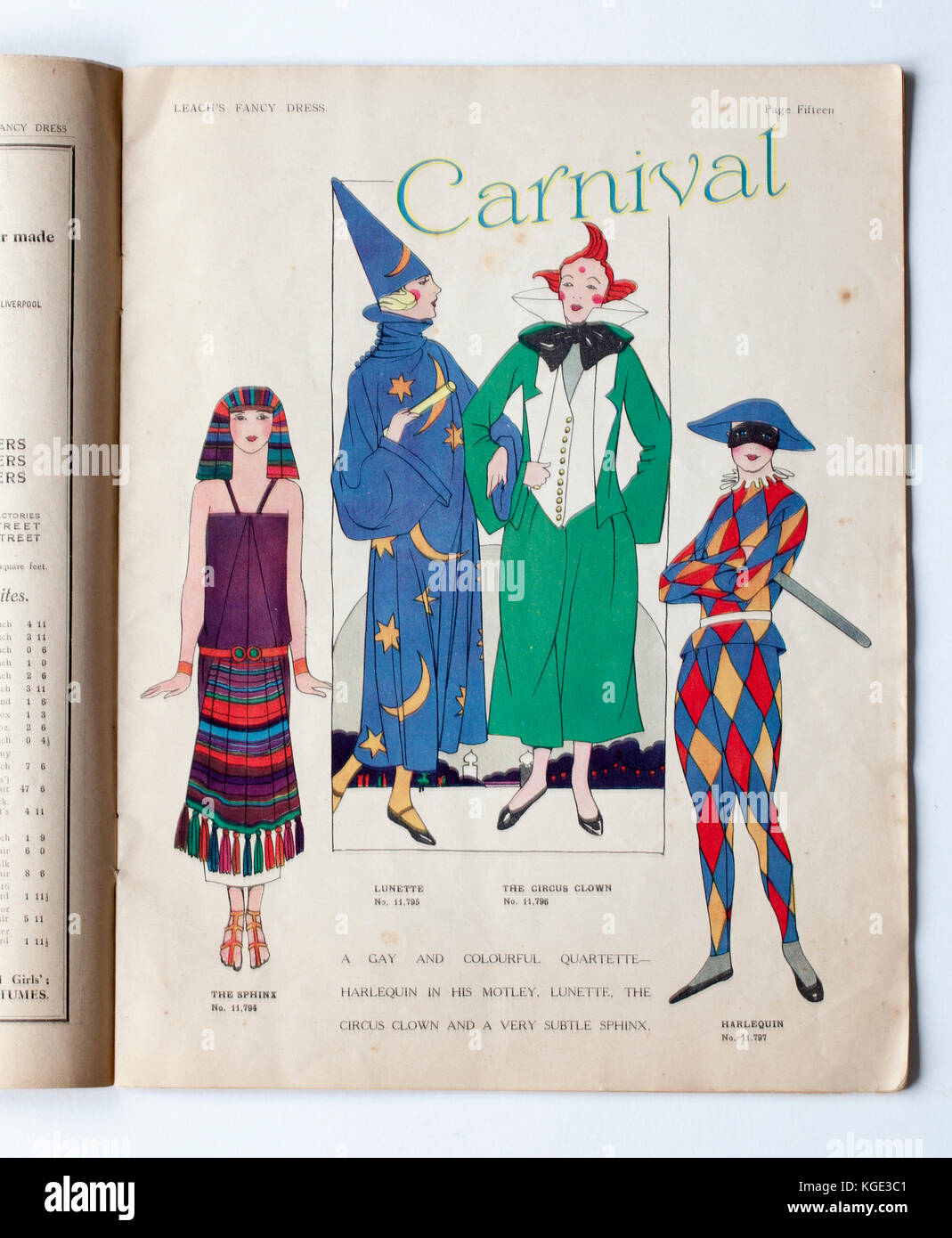 Jahrgang 1920 der Zeitschrift Leach Fancy Dress Stockfoto