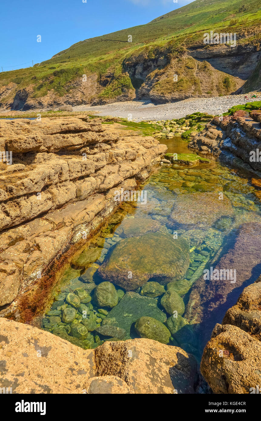 Muskiz Strand, Vizcaya, Baskenland, Spanien, Europa Stockfoto