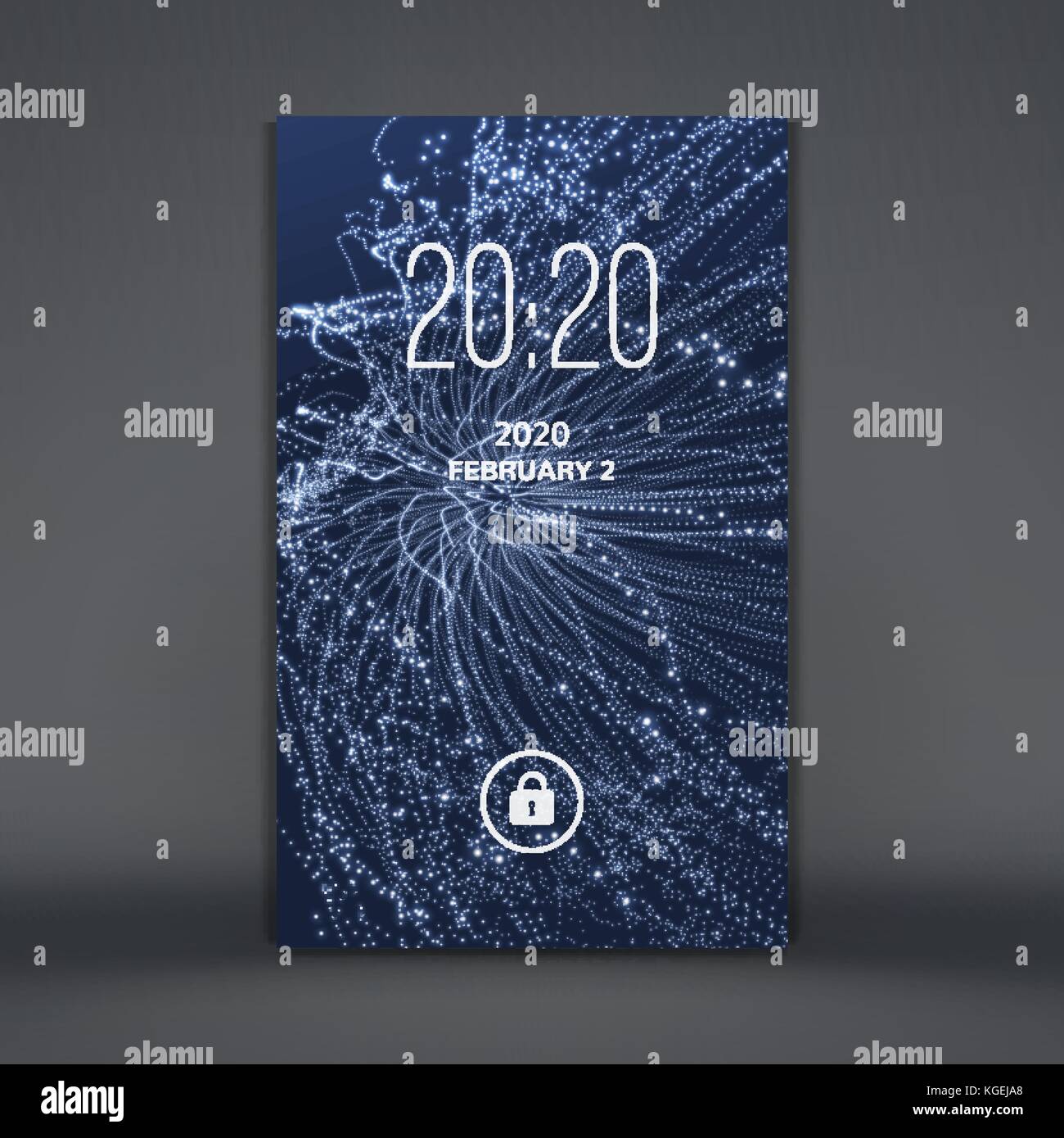 Moderne Bildschirm sperren für mobile Apps.-Smartphone. 3D-Gitter Hintergrund. abstract Vector Illustration. Stock Vektor