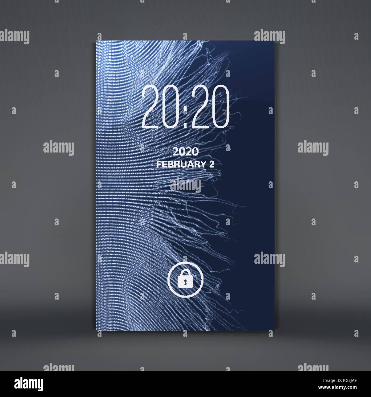 Moderne Bildschirm sperren für mobile Apps.-Smartphone. 3D-Gitter Hintergrund. abstract Vector Illustration. Stock Vektor