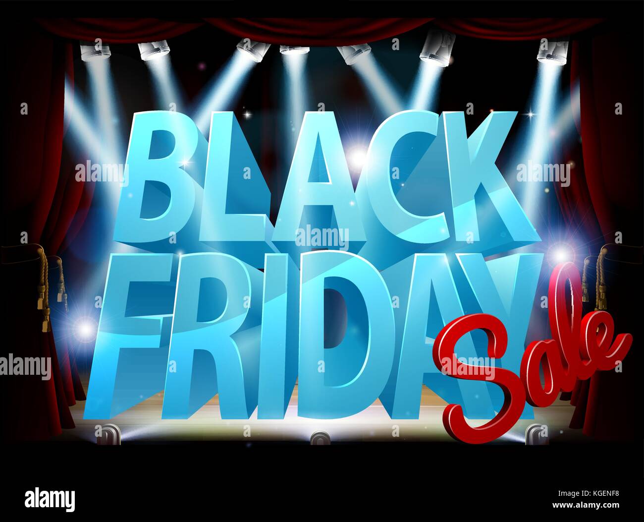 Black Friday Stage Sale Schild Stock Vektor