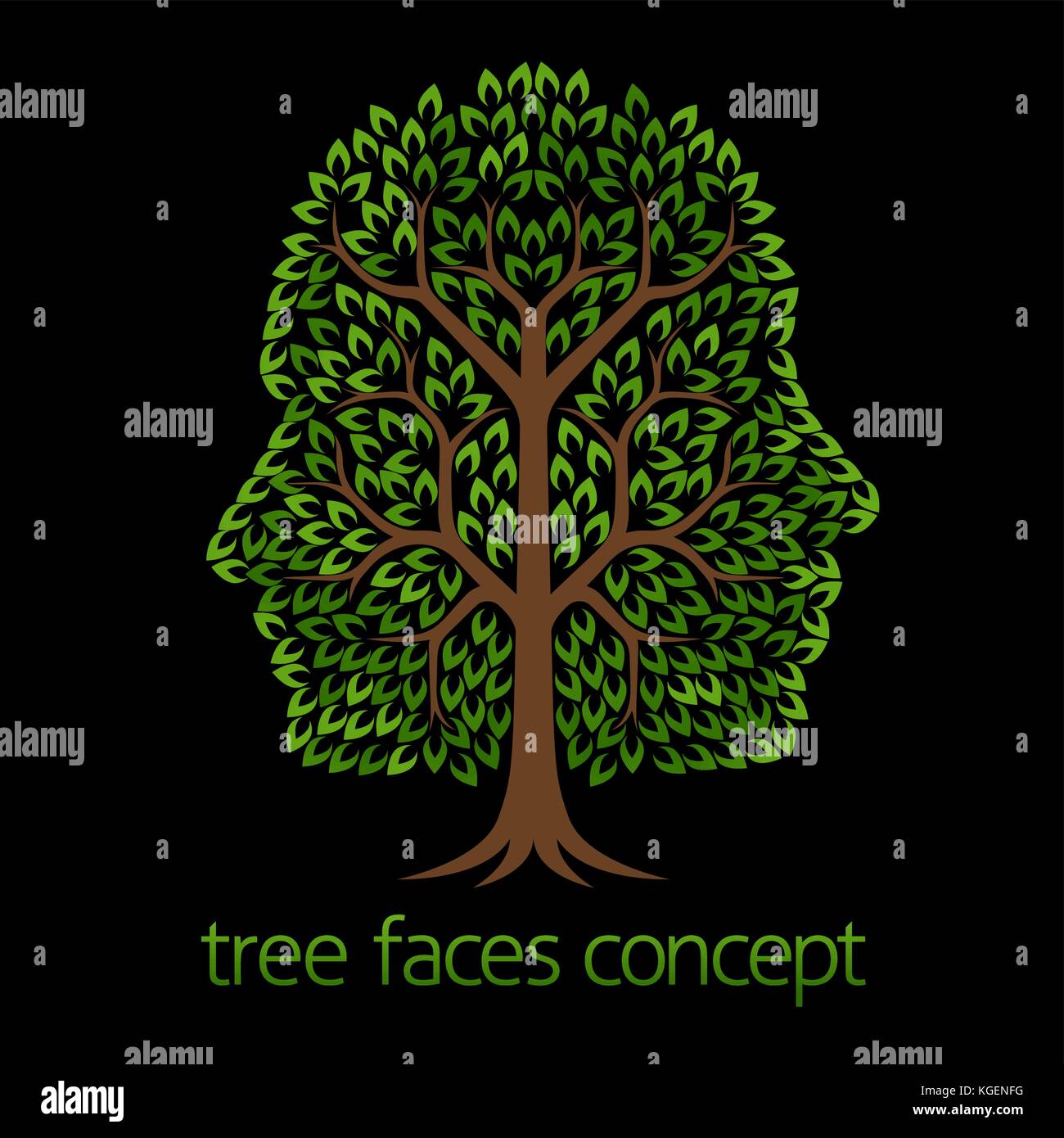 Konzept Des Faces Tree Stock Vektor