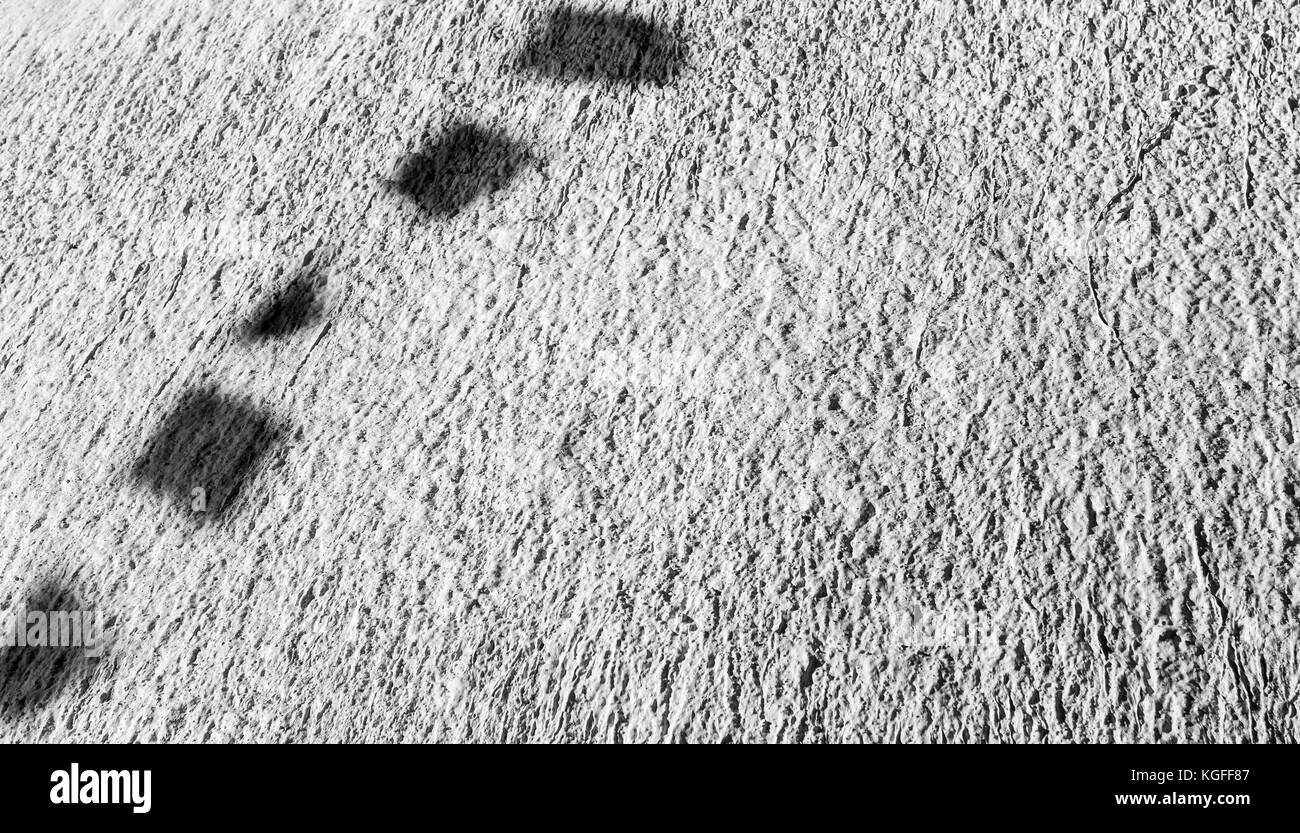 Die Schatten von Gebetsfahnen auf Swayambhunath Stupa, Kathmandu, Nepal Stockfoto