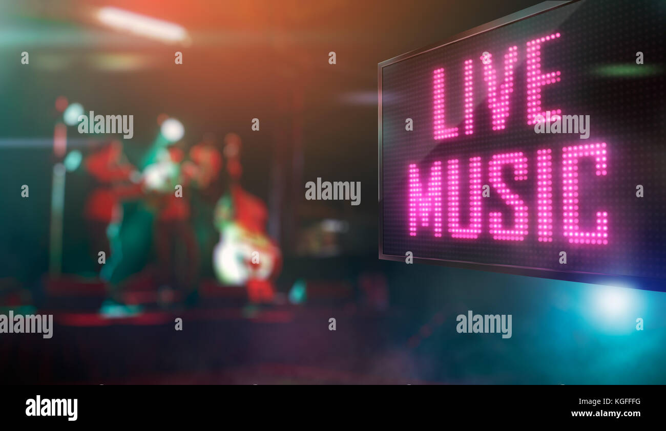 Live Musik-LED-Display Stockfoto