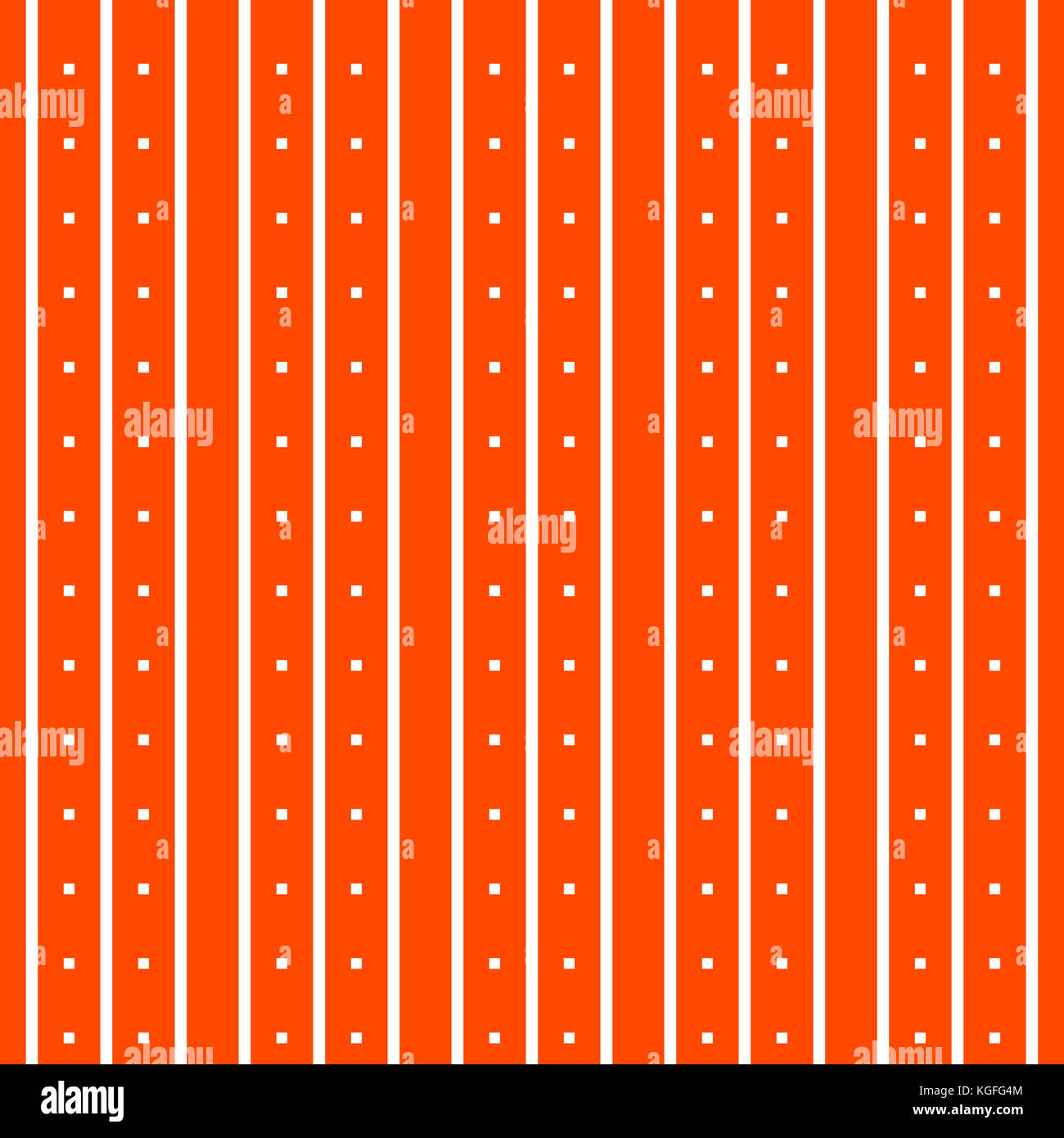 Orange Hintergrund mit weißen Streifen und Quadrate. Nahtloser Hintergrund Stockfoto