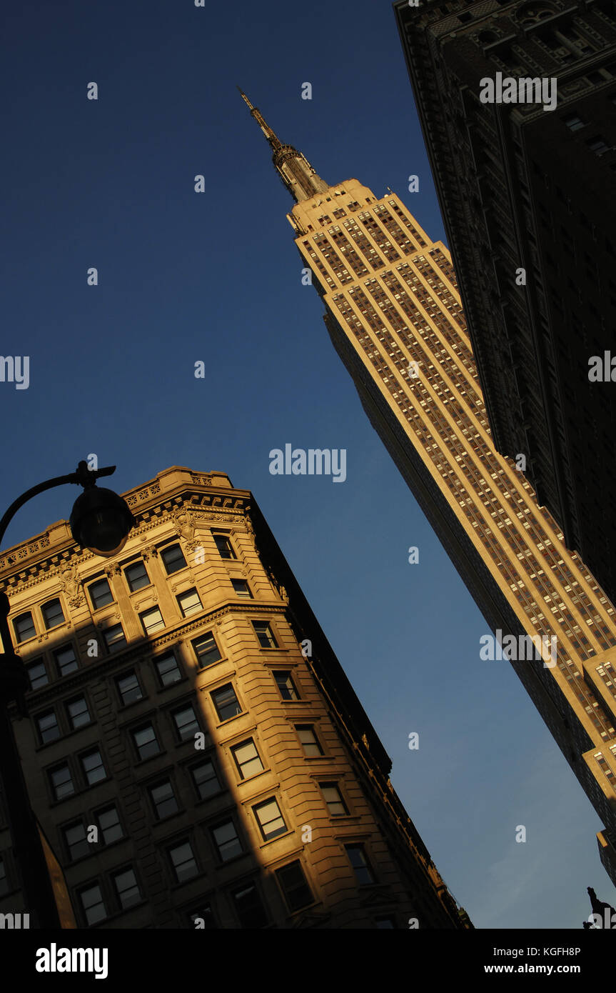 In den Vereinigten Staaten. new york city. das Empire State Building, Art déco-Wolkenkratzer. Midtown Manhattan. Stockfoto