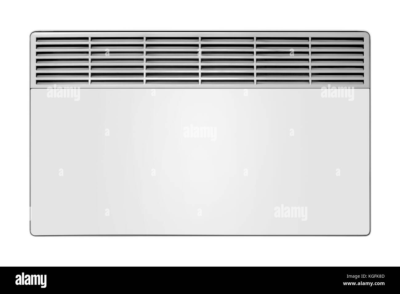 Home Appliance-elektrischer Konvektor auf einem weißen Hintergrund. Stockfoto