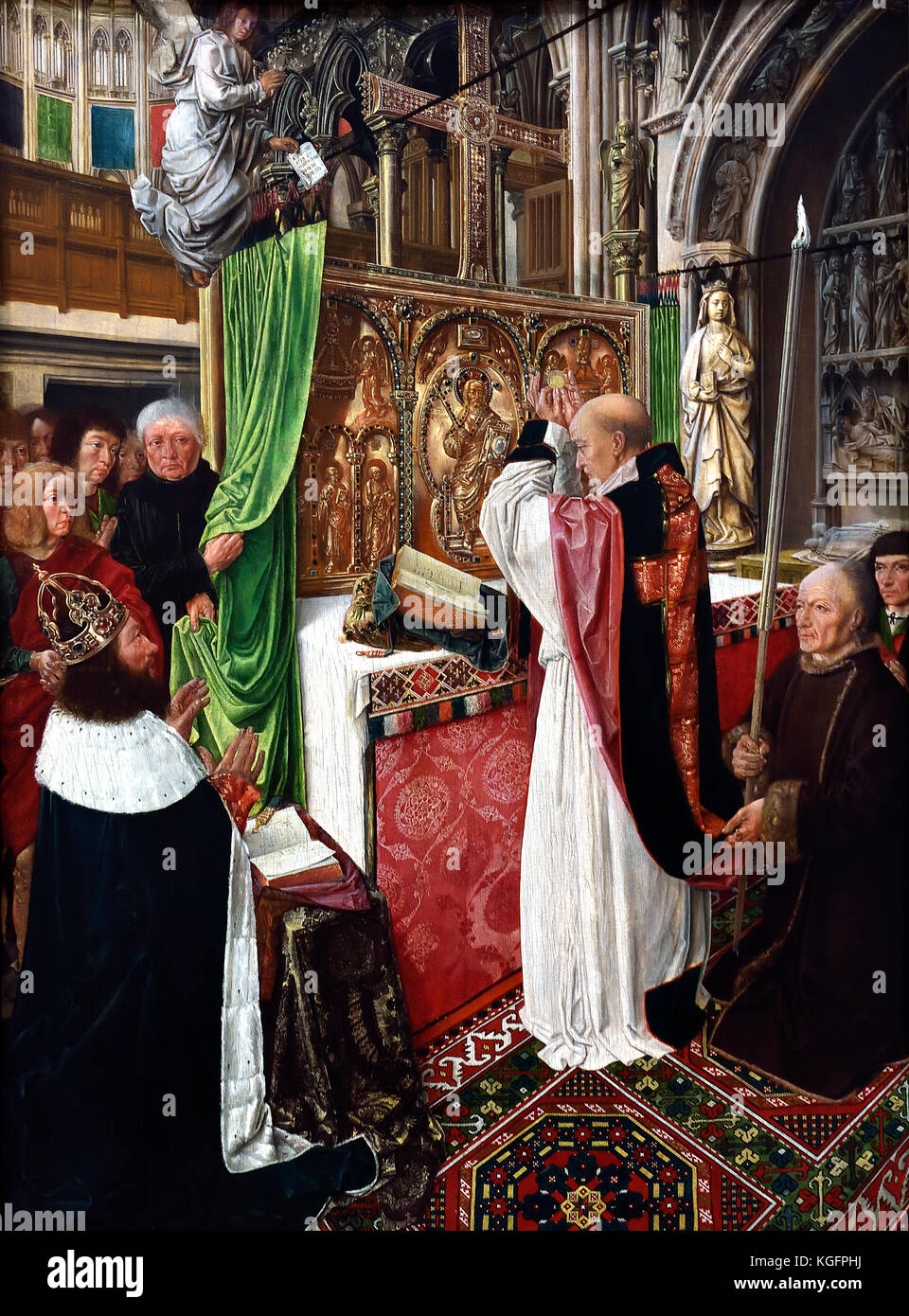 Die Masse der Saint Giles 1500, Meister der Saint Giles Frankreich Französisch (Das Wunder dargestellt wurde vor dem Hochaltar, der Abtei von Saint-Denis bei Paris. ) Stockfoto