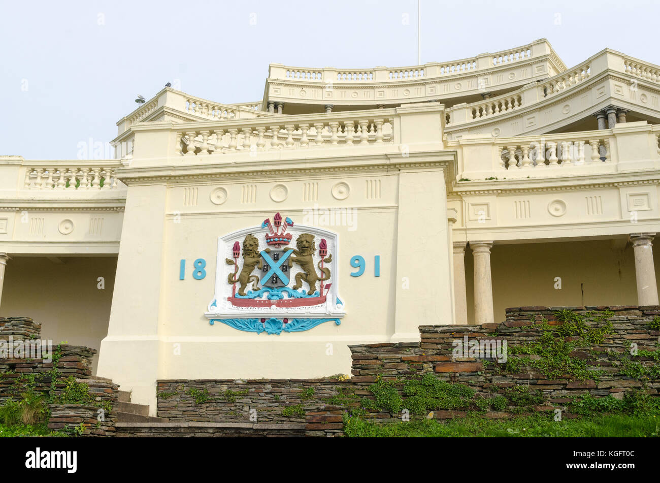 Belvedere auf Straße Hoe, Plymouth war als großes Sommerhaus in einem klassischen Stil mit einem offenen Colonnaded vor 1891 erbaut. Stockfoto