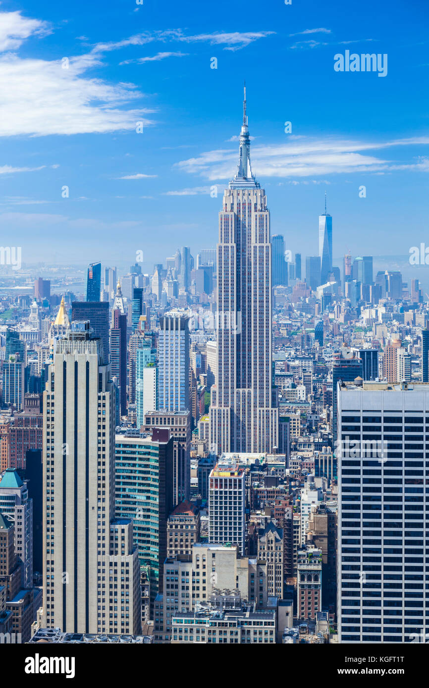 Manhattan Skyline, New York Skyline, Empire State Building, New York City, Vereinigte Staaten von Amerika, Nordamerika, USA Stockfoto